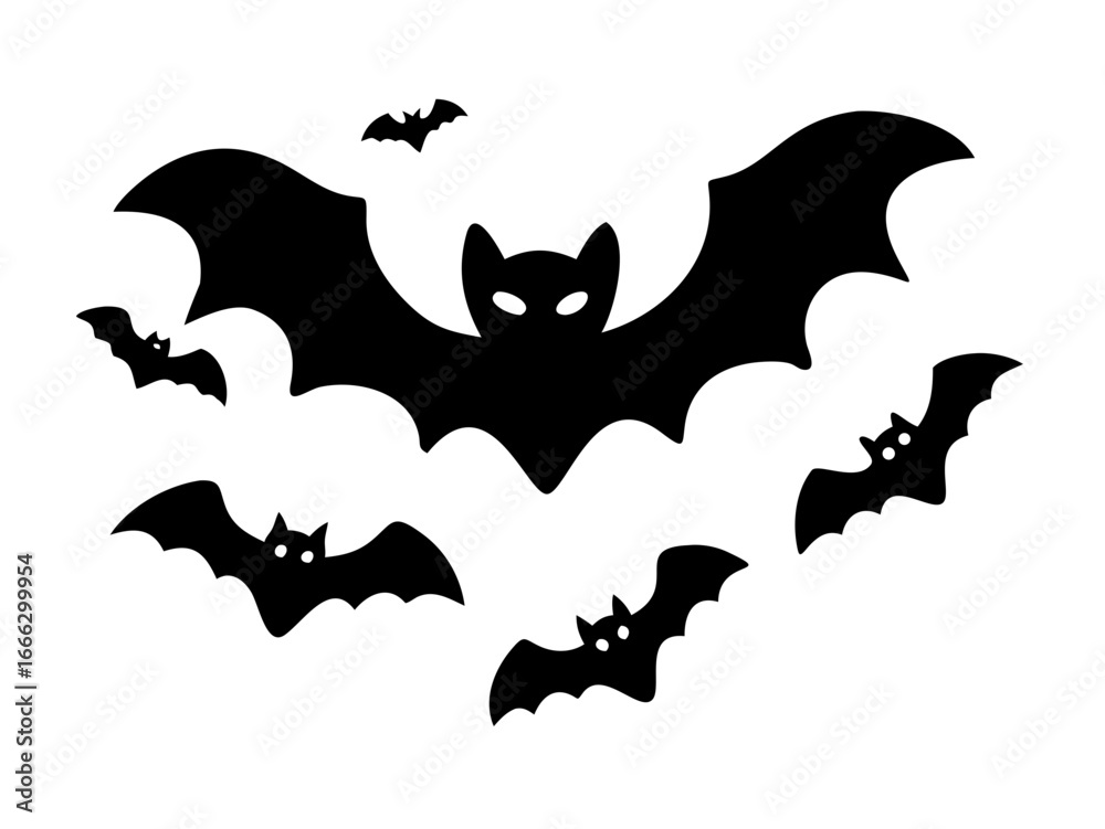 Naklejka premium halloween bat and bats vector illustration icon