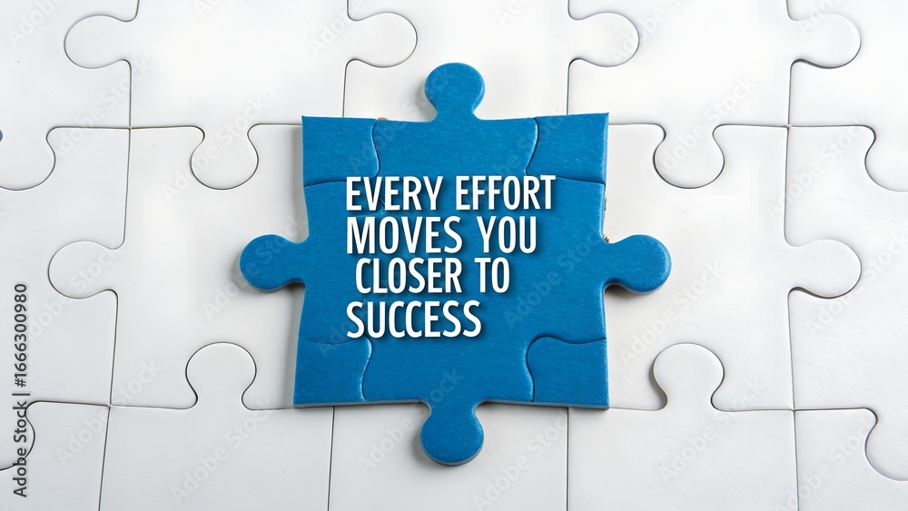 Fototapeta premium Motivational Puzzle Piece with Inspiring Quote on Success