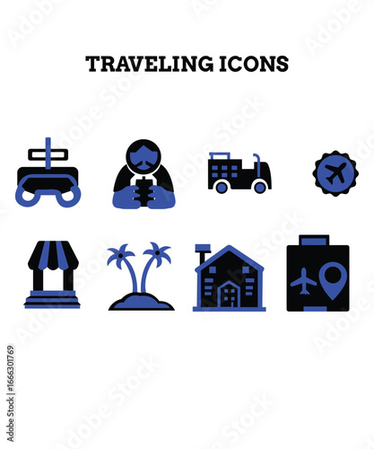  travelling icon design for travel good 