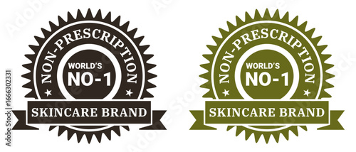 Non-Prescription Skincare Brand Badge Icon Worlds Number One Label Design