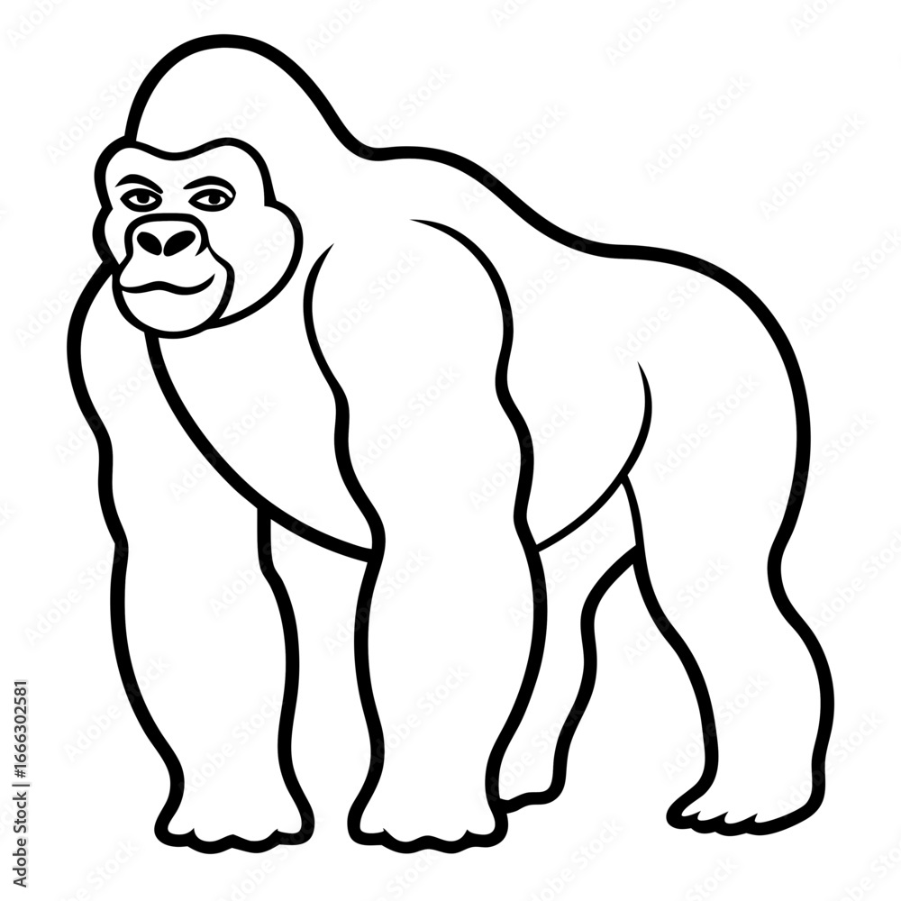 Obraz premium Gorilla line art vector