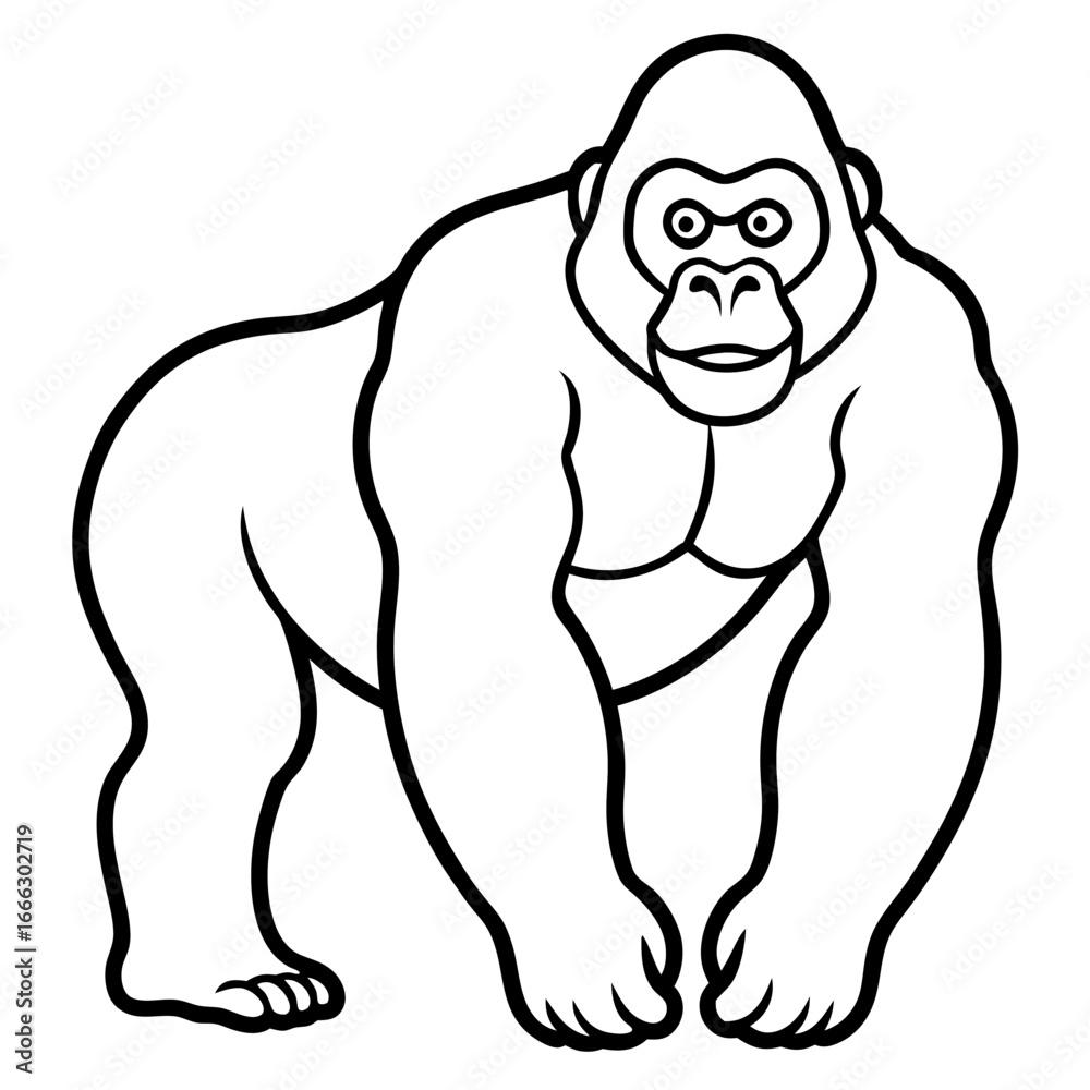 Obraz premium Gorilla line art vector