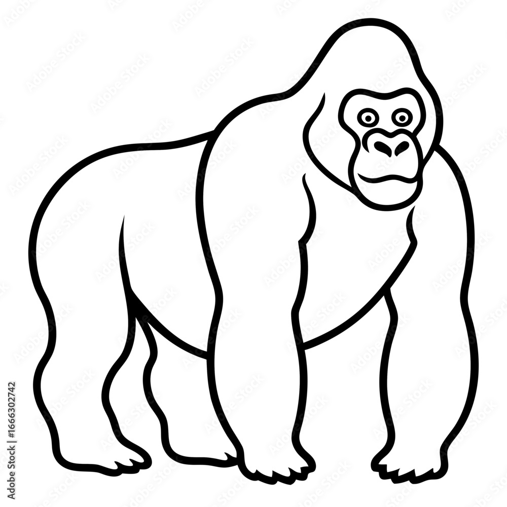 Obraz premium Gorilla line art vector
