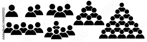 Group of People Icons Social Network Hierarchy Team Structure Illustration