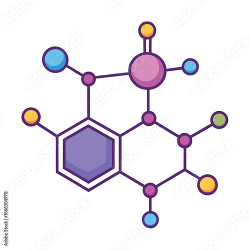 Vector art of abstract colorful molecule structure