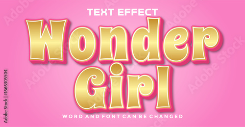 wonder girl editable text effect