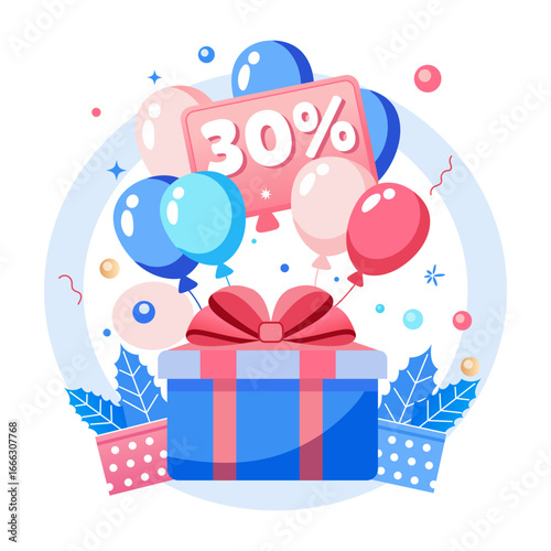 A flat style illustration showing special surprise