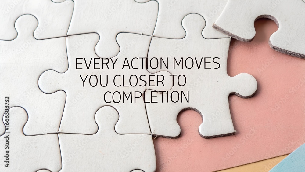 Fototapeta premium Motivational Quote on Puzzle Background for Inspiration and Reflection