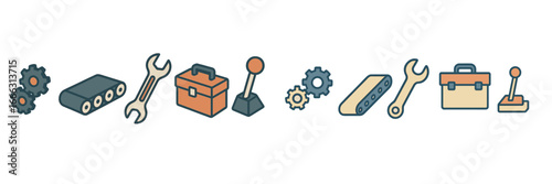 Vector illustration of industrial tools and equipment for repair