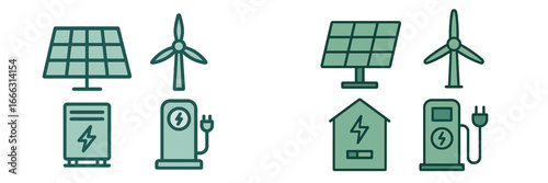 Energy generation concepts featuring solar and wind power technologies