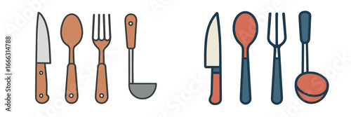 Kitchen utensils vector illustration featuring modern designs
