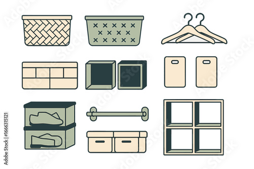 Organizational storage solutions in a modern home setting