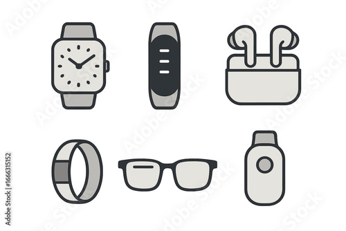 Stylish modern wearable technology and accessories collection