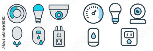 Collection of utility icons for smart home applications