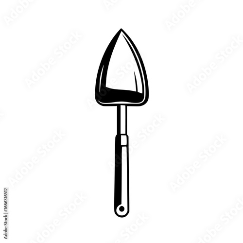 Gardening hand tool with a pointed blade for planting in soil