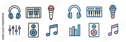 Vector art of instruments and audio gear for projects