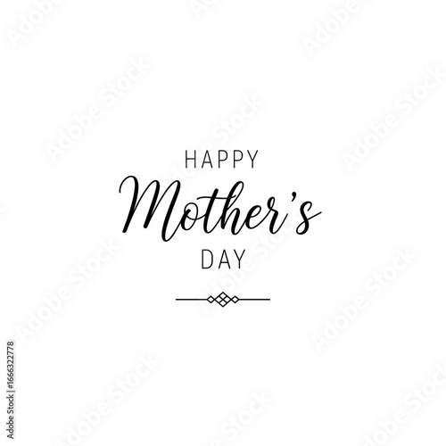 Elegant calligraphy design celebrating happy mother's day with a decorative divider