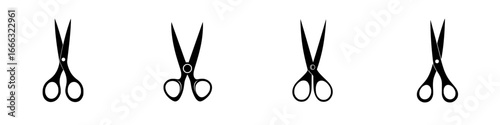 Various styles of scissors displayed in a row on a plain background showing intricate designs and functionality