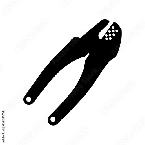 Silhouette of specialized pliers with multiple holes, perfect for pressing and construction