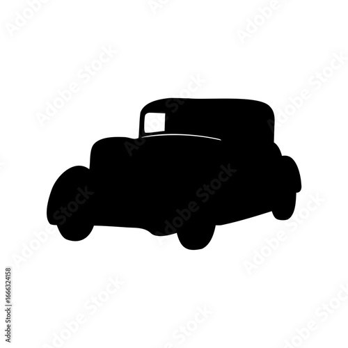 Silhouette of a classic vintage car, likely from the 1930s era
