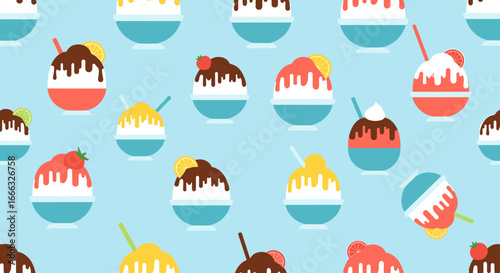 Enjoying refreshing shaved ice desserts on a warm summer day with various toppings and flavors