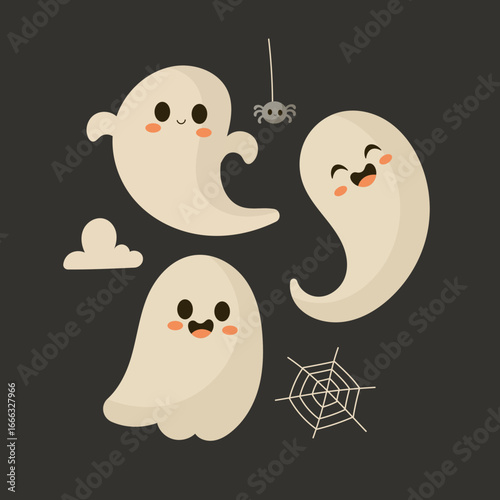 Set of 3 Cute Halloween Characters