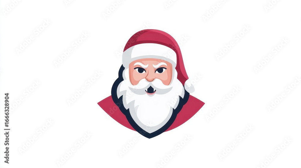 Santa Claus illustration with red hat, white beard, and cheerful expression, perfect for festive designs Santa Claus illustration with red hat, white beard, and cheerful expression, perfect for festive designs