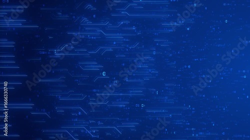 Wallpaper Mural Circuit lines digital space as numeric code flows. Futuristic visual uses structure of technology, data flow, artificial intelligence. themes of coding, software, hardware, computing environments. Torontodigital.ca