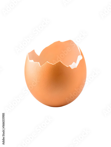 A broken empty eggshell for food photography and product advertising
