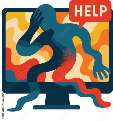 Person trapped in computer asking for help