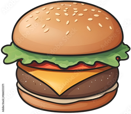 Wallpaper Mural Hamburger cheese cartoon. Torontodigital.ca