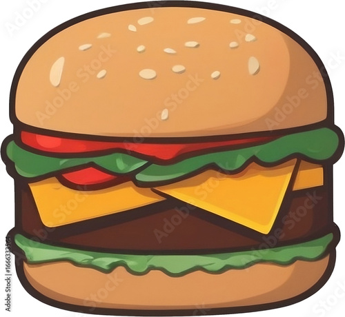 Wallpaper Mural hamburger, cheeseburger, fast food icon. Torontodigital.ca