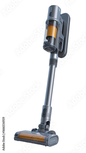 Gray and light-orange cordless vacuum cleaner