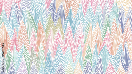  repeating pattern of hand-drawn zigzag lines in various pastel colors.