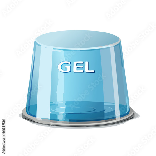 Transparent Container Filled with Blue Gel Product Still Life Illustration