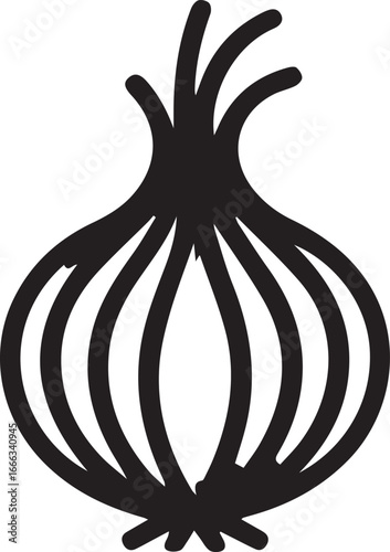 A onion vector art illustration 
