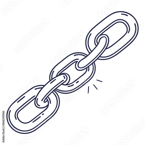 Link Chain Line Icon with Interlocking Links Outline SVG