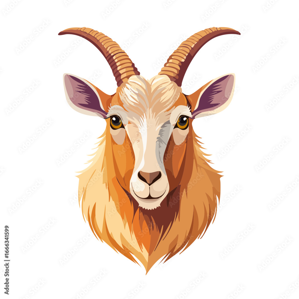 Fototapeta premium Striking Scimitar Horned Oryx Illustration Featuring Graceful Horns and Elegant Head Design