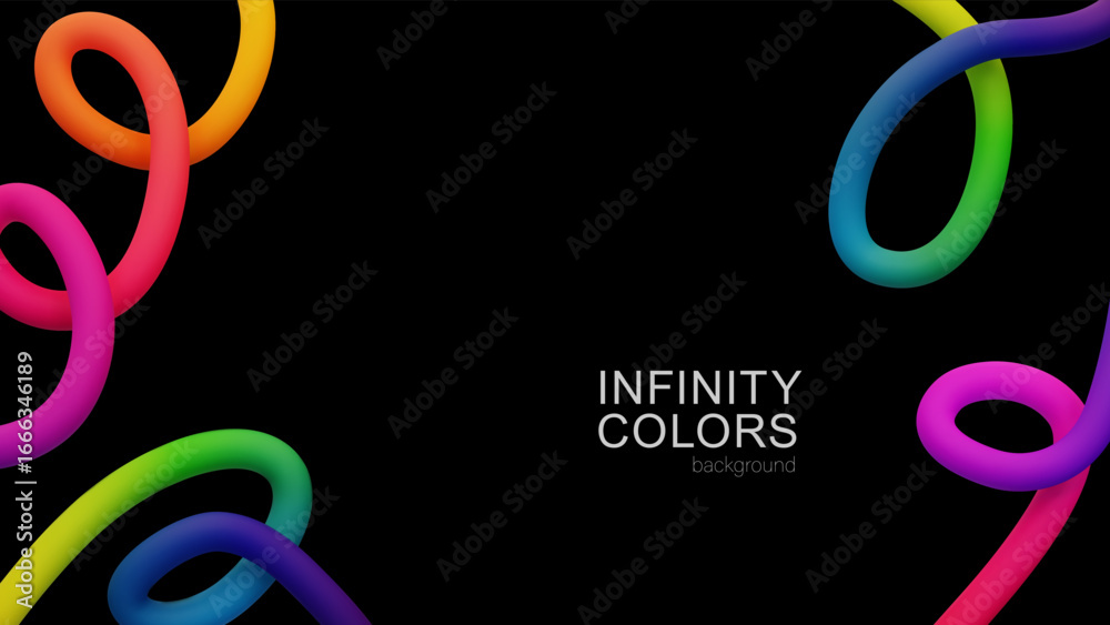 custom made wallpaper toronto digitalColorful Infinity Gradient Lines on Black Background