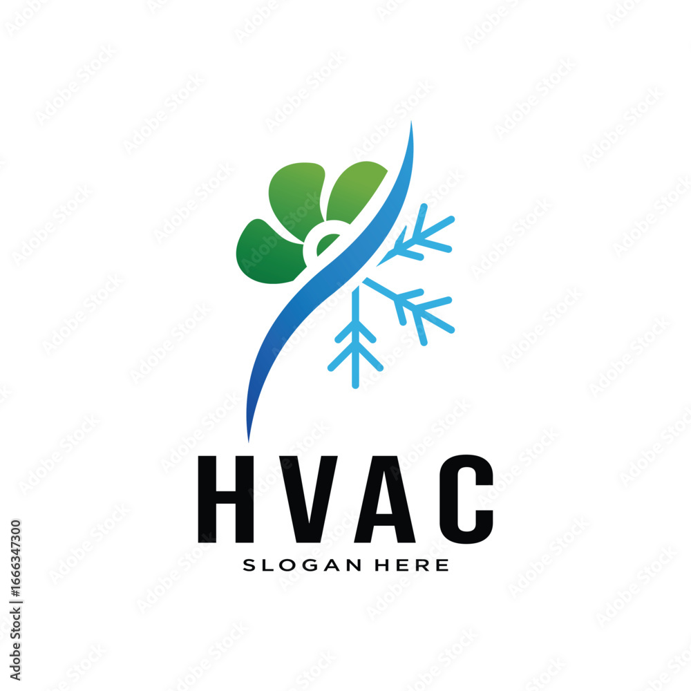 Fototapeta premium HVAC Logo Air Conditioning and Heating Services
