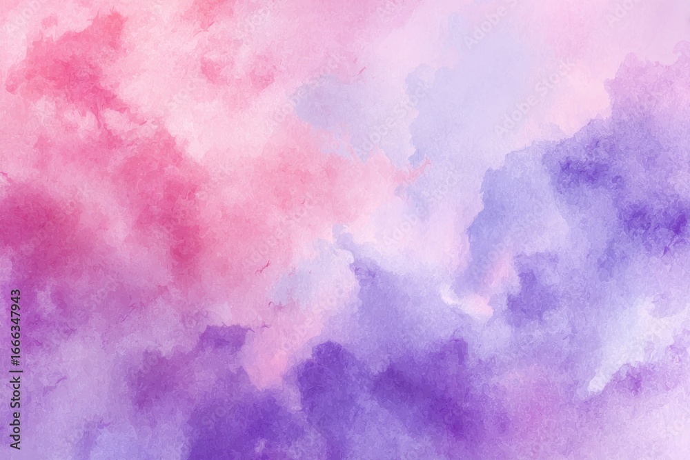 Fototapeta premium Pink and purple illustration watercolor background.
