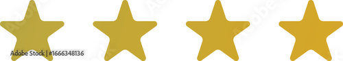brass four star rating icon