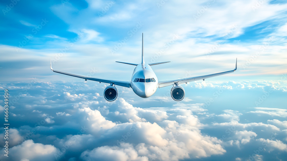 Fototapeta premium Airplane in the sky on background