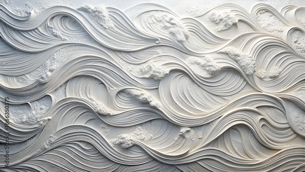 Fototapeta premium Abstract pattern of white waves