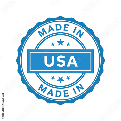 Premium made in usa badge seal stamp label guarantee of quality american product origin vector