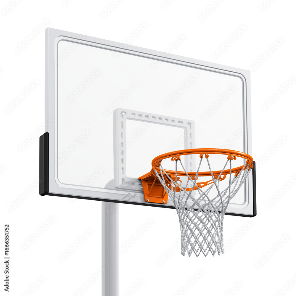 Naklejka premium Wall-mounted basketball hoop on transparent background