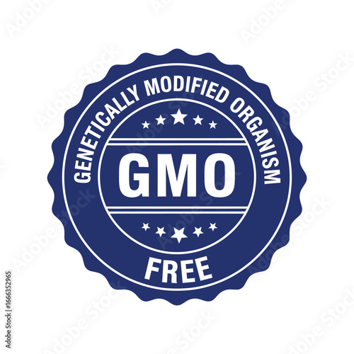 Gmo free stamp label seal certification guarantee product mark certified organic vector