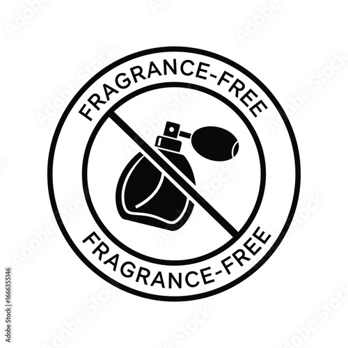 Fragrance free symbol perfume bottle crossed out for allergen sensitive products vector
