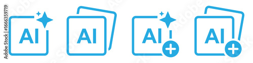 AI generate create picture set icon, vector illustration