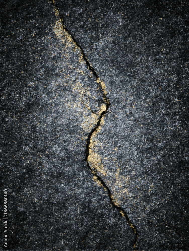 Obraz premium abstract cracked surface texture - Abstract Cracked Stone Texture with Golden Highlights, for artistic designs, modern textures, creative background overlays